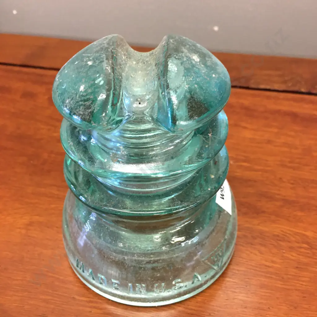 Vintage Whitall Tatum No 10 Glass Insulator. 11cm Image 1++